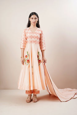 Peach Anarkali Set